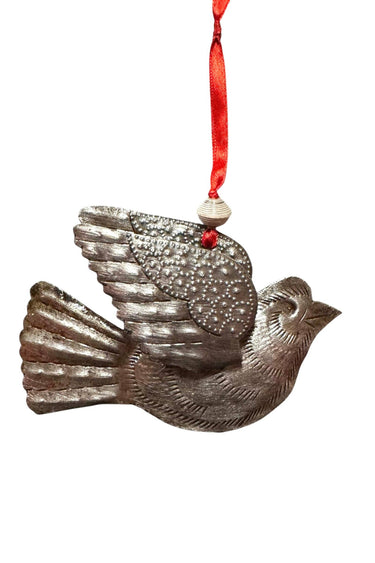 Steel Winged Bird Ornament